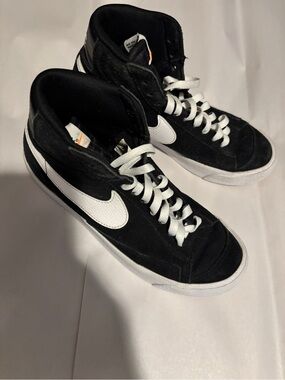 Nike Black and White Mid-Top Sneakers